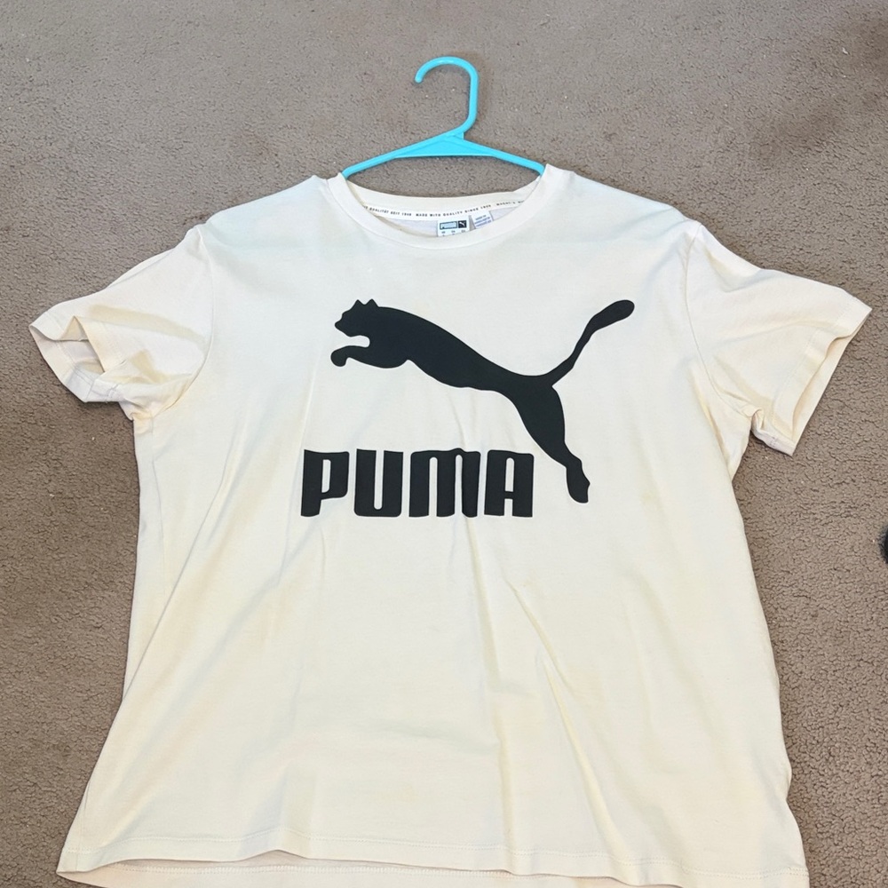 Puma Cream Tee with Black Logo